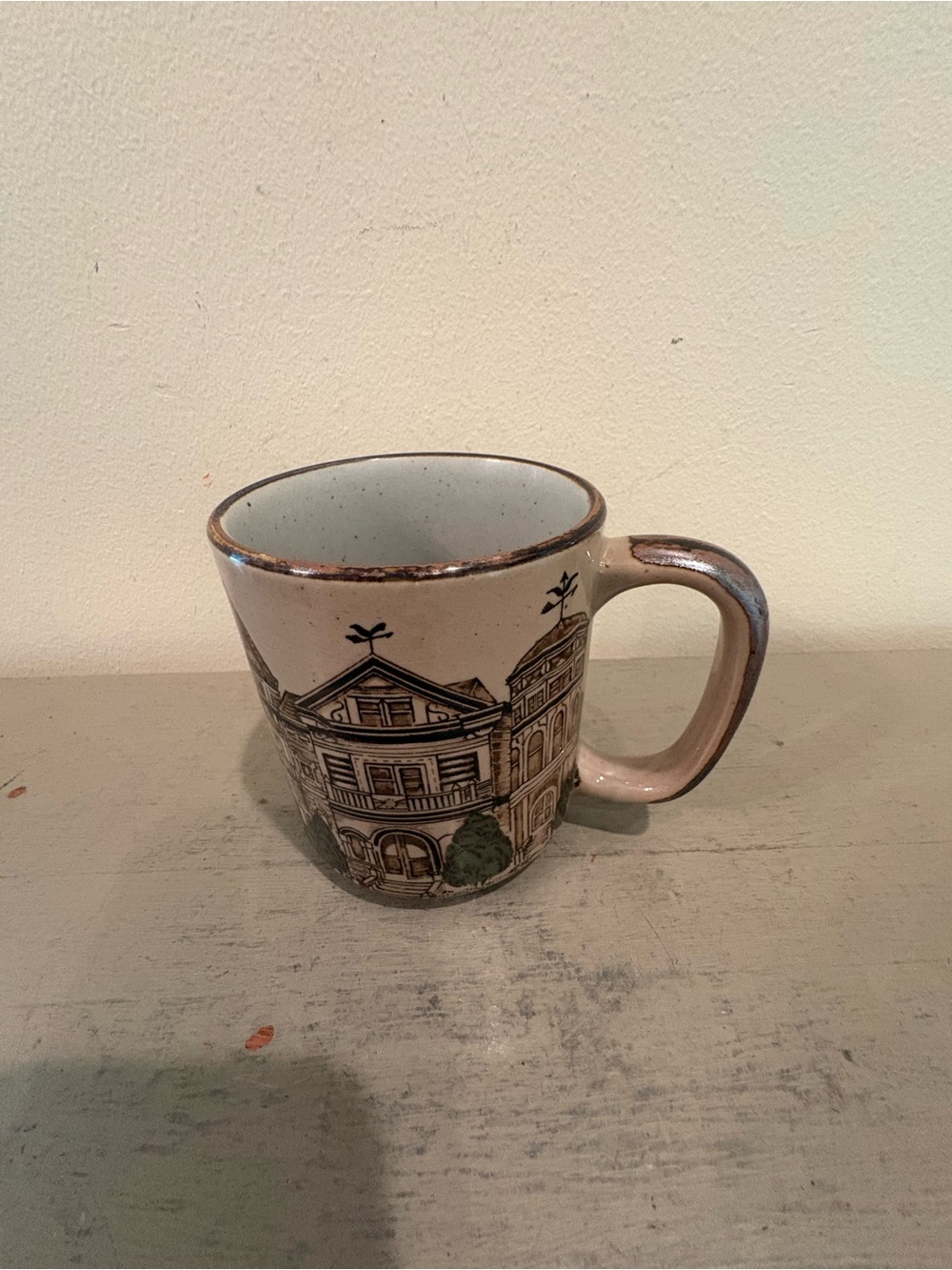 VTG Otagiri Victorian Houses Illustration Coffee Mug